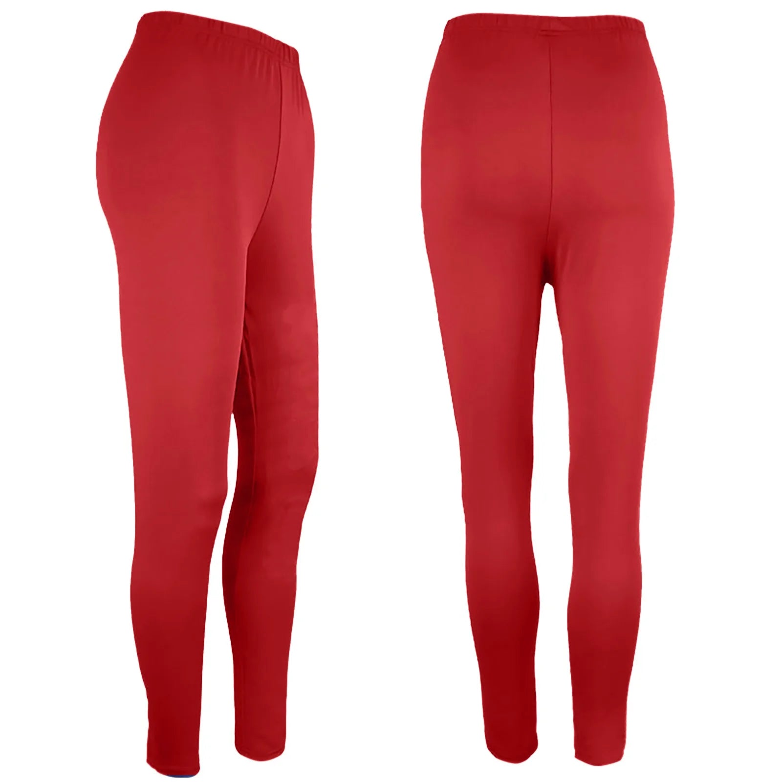 Yoga Leggings for Women Joggers Trendy Tummy Control Butt Lifting Solid High Waist Pants Basic Fitness Sport Tight Leggings Red L