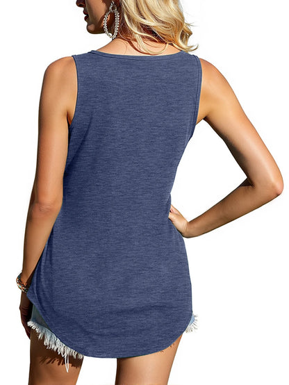 Summer Womens Tank Tops U Neck Casual Flowy Sleeveless Shirts for Women