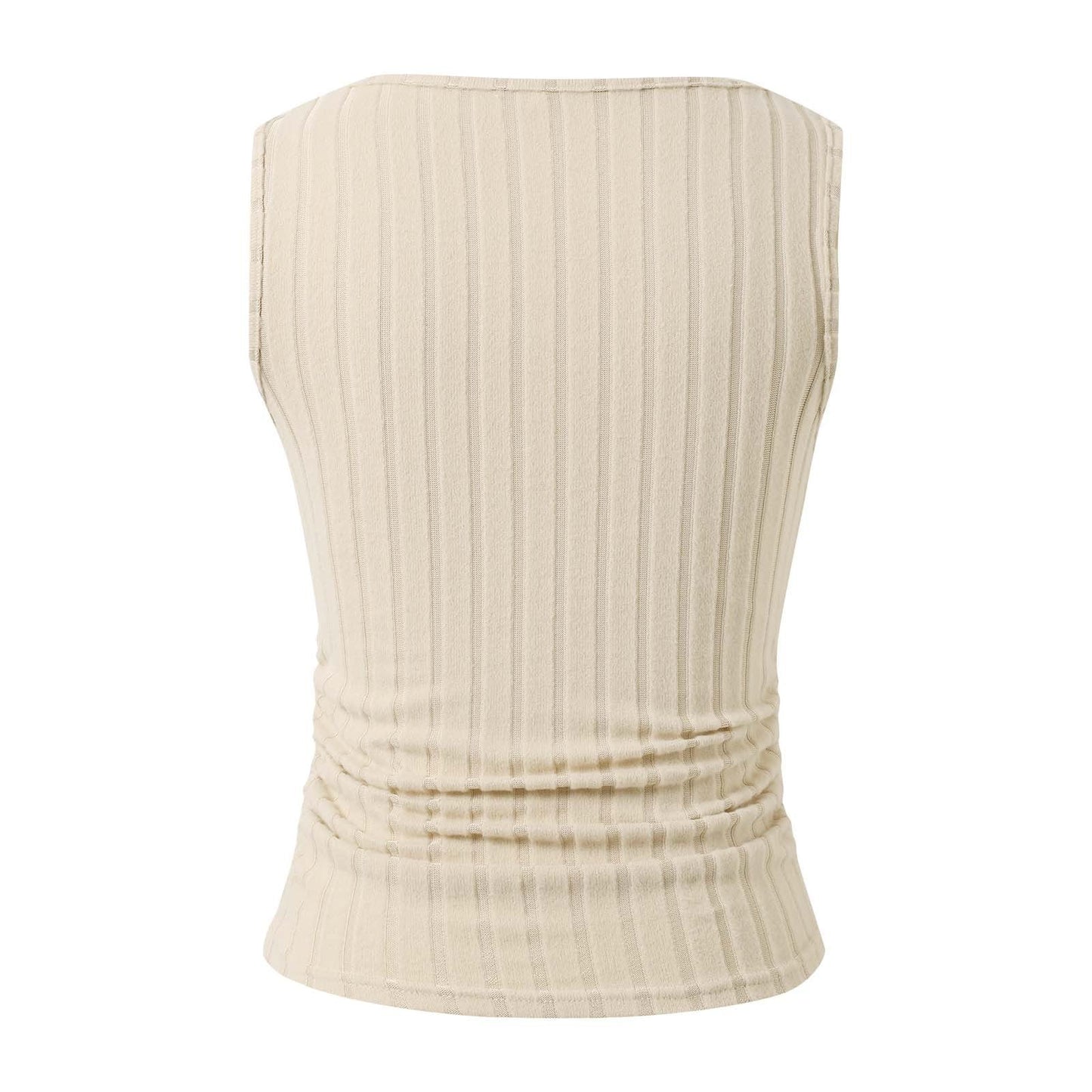 Women'S Square Neck Ribbed Ruched Tank Tops Summer Casual Sleeveless Slim Fit Ribbed Knit Tops