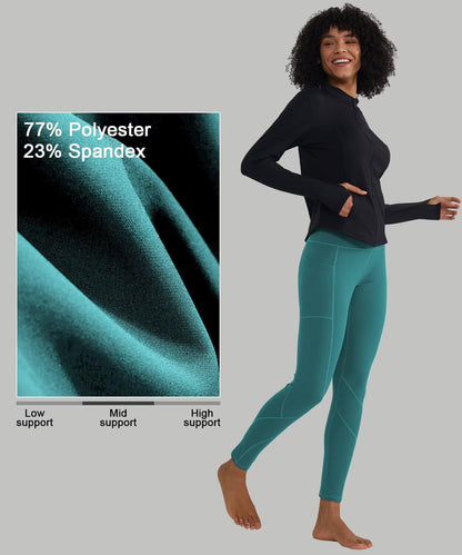 High Waisted Leggings for Women with 3 Pockets, Tummy Control Yoga Pants for Workout Yoga Casual